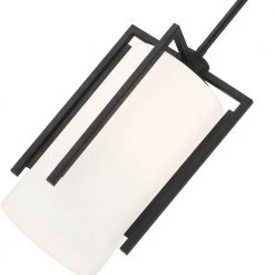 Cambria 1-Light Matte Black Shaded Pendant by Designers Fountain -Designers Fountain Shop matte black designers fountain chandeliers d258m 9p mb 4f 1000