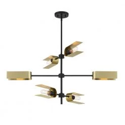 U Turn 6-Lights Matte Black Island Pendant by Designers Fountain -Designers Fountain Shop matte black designers fountain chandeliers d263m is mb c3 1000