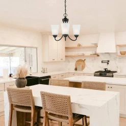 Malone 3-Light Matte Black Chandelier with Frosted Glass Shade by Designers Fountain -Designers Fountain Shop matte black designers fountain chandeliers d267m 3ch mb c3 1000