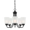 Malone 5-Light Matte Black Chandelier with Frosted Glass Shade by Designers Fountain -Designers Fountain Shop matte black designers fountain chandeliers d267m 5ch mb 64 1000