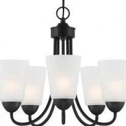 Malone 5-Light Matte Black Chandelier with Frosted Glass Shade by Designers Fountain 8 Malone 5-Light Matte Black Chandelier with Frosted Glass Shade by Designers Fountain -Designers Fountain Shop matte black designers fountain chandeliers d267m 5ch mb c3 1000