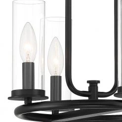 Hudson Heights 4-Light Matte Black Shaded Convertible Pendant by Designers Fountain 13 Hudson Heights 4-Light Matte Black Shaded Convertible Pendant by Designers Fountain -Designers Fountain Shop matte black designers fountain chandeliers d268c 14p mb 1f 1000
