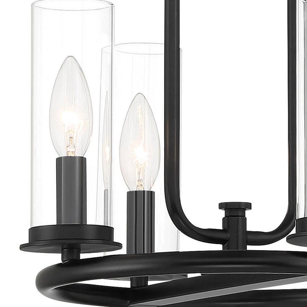Hudson Heights 4-Light Matte Black Shaded Convertible Pendant by Designers Fountain 8 Hudson Heights 4-Light Matte Black Shaded Convertible Pendant by Designers Fountain - Image 6