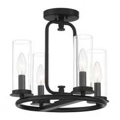 Hudson Heights 4-Light Matte Black Shaded Convertible Pendant by Designers Fountain 11 Hudson Heights 4-Light Matte Black Shaded Convertible Pendant by Designers Fountain -Designers Fountain Shop matte black designers fountain chandeliers d268c 14p mb c3 1000