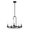 Hudson Heights 5-Light Matte Black Chandelier with Clear Glass Shade by Designers Fountain
