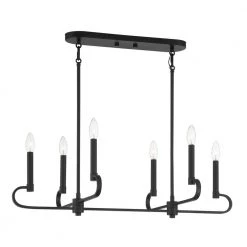 Summit 6-Lights Matte Black Island Pendant by Designers Fountain