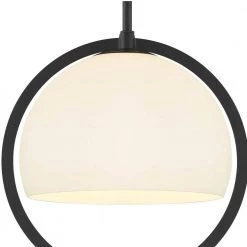 Eterna 1-Light Matte Black Shaded Pendant by Designers Fountain -Designers Fountain Shop matte black designers fountain chandeliers d274m 12p mb 4f 1000