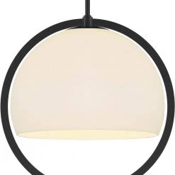 Eterna 1-Light Matte Black Shaded Pendant by Designers Fountain -Designers Fountain Shop matte black designers fountain chandeliers d274m 16p mb c3 1000