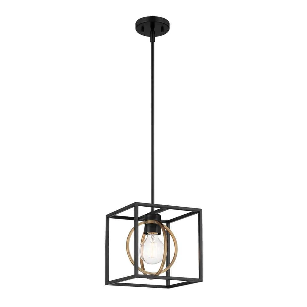 Kew Gardens 1-Light Matte Black Cage Convertible Pendant by Designers Fountain 3 Kew Gardens 1-Light Matte Black Cage Convertible Pendant by Designers Fountain