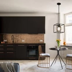 Kew Gardens 1-Light Matte Black Cage Convertible Pendant by Designers Fountain 10 Kew Gardens 1-Light Matte Black Cage Convertible Pendant by Designers Fountain -Designers Fountain Shop matte black designers fountain chandeliers d276m 8p mb c3 1000