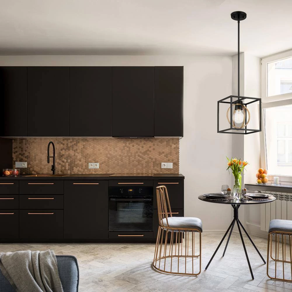 Kew Gardens 1-Light Matte Black Cage Convertible Pendant by Designers Fountain 5 Kew Gardens 1-Light Matte Black Cage Convertible Pendant by Designers Fountain - Image 3