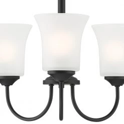 Bronson 3-Light Matte Black Chandelier with Frosted Glass Shade by Designers Fountain -Designers Fountain Shop matte black designers fountain chandeliers d278m 3ch mb 4f 1000