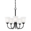 Bronson 5-Light Matte Black Chandelier with Frosted Glass Shade by Designers Fountain 2 Bronson 5-Light Matte Black Chandelier with Frosted Glass Shade by Designers Fountain -Designers Fountain Shop matte black designers fountain chandeliers d278m 5ch mb 64 1000