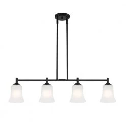 Bronson 4-Lights Matte Black Island Pendant Light by Designers Fountain