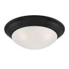 Tap 16.75 in. 3-Light Matte Black Flush Mount with Etched Glass Shade by Designers Fountain -Designers Fountain Shop matte black designers fountain flush mount lights 1360l mb 64 1000
