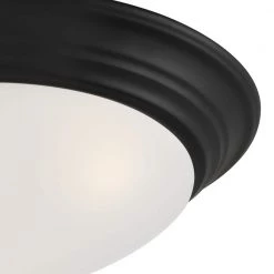 Tap 14 in. 2-Light Matte Black Flush Mount with Etched Glass Shade by Designers Fountain 11 Tap 14 in. 2-Light Matte Black Flush Mount with Etched Glass Shade by Designers Fountain -Designers Fountain Shop matte black designers fountain flush mount lights 1360m mb 4f 1000