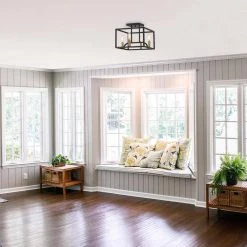 12 in. Uptown 4-Light Matte Black Ceiling Light Semi Flush Mount by Designers Fountain 8 12 in. Uptown 4-Light Matte Black Ceiling Light Semi Flush Mount by Designers Fountain -Designers Fountain Shop matte black designers fountain flush mount lights 88411 mb 4f 1000