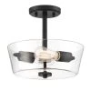 Westin 12 in. 2-Light Matte Black Modern Industrial Ceiling Light Semi Flush Mount with Clear Glass Shade by Designers Fountain -Designers Fountain Shop matte black designers fountain flush mount lights 95711 mb 64 1000
