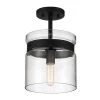 9 in. Midnight LA 1-Light Matte Black Ceiling Light Semi Flush Mount by Designers Fountain -Designers Fountain Shop matte black designers fountain flush mount lights d222m sf mb 64 1000