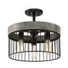16 in. Aster 3-Light Matte Black Ceiling Light Semi Flush Mount by Designers Fountain