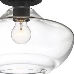 Emma 12 in. 1-Light Matte Black Semi Flush Mount by Designers Fountain -Designers Fountain Shop matte black designers fountain flush mount lights d249m sf mb 1f 1000