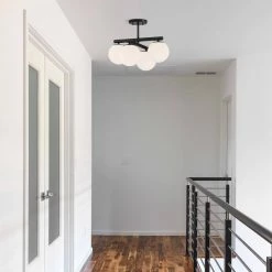 Crown Heights 18 in. 4 Light Matte Black Semi Flush Mount by Designers Fountain -Designers Fountain Shop matte black designers fountain flush mount lights d252c sf mb 4f 1000