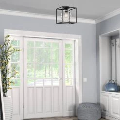 10 in. Kew Gardens 1-Light Matte Black Ceiling Light Semi Flush Mount by Designers Fountain 10 10 in. Kew Gardens 1-Light Matte Black Ceiling Light Semi Flush Mount by Designers Fountain -Designers Fountain Shop matte black designers fountain flush mount lights d260m sf mb 4f 1000