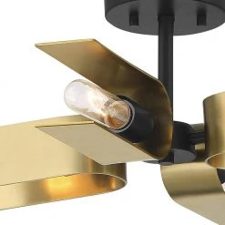 U Turn 18.5 in. 4-Light Matte Black Semi-Flush Mount by Designers Fountain -Designers Fountain Shop matte black designers fountain flush mount lights d263m sf mb 1f 1000