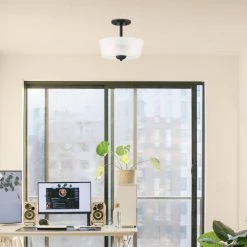 Malone 12 in. 2-Light Matte Black Semi-Flush Mount by Designers Fountain 8 Malone 12 in. 2-Light Matte Black Semi-Flush Mount by Designers Fountain -Designers Fountain Shop matte black designers fountain flush mount lights d267m sf mb 4f 1000