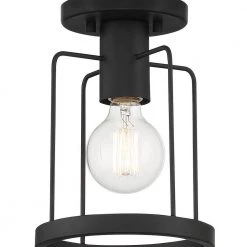 Tafo 7 in. 1 Light Matte Black Semi Flush Mount by Designers Fountain -Designers Fountain Shop matte black designers fountain flush mount lights d273m sf mb 1f 1000