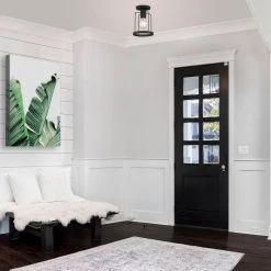 Tafo 7 in. 1 Light Matte Black Semi Flush Mount by Designers Fountain -Designers Fountain Shop matte black designers fountain flush mount lights d273m sf mb 4f 1000