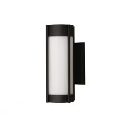 Cedar Lane 14 in. 1-Light Matte Black Hardwired Smart LED Outdoor Wall Lantern Sconce by Designers Fountain
