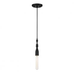 Louise 1-Light Matte Black Bulb Mini Pendant by Designers Fountain