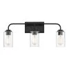 24.5 in. Logan 3-Light Matte Black Transitional Bathroom Vanity Light with Clear Seedy Glass Shades by Designers Fountain -Designers Fountain Shop matte black designers fountain vanity lighting 96403 mb 64 1000