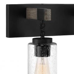 24 in. Fulton 3-Light Matte Black Industrial Bathroom Vanity Light with Clear Seedy Glass Shades by Designers Fountain -Designers Fountain Shop matte black designers fountain vanity lighting d202m 3b mb 40 1000