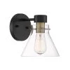7 in. Willow Creek 1-Light Matte Black Modern Industrial Wall Mount Sconce Light with Clear Glass Shade by Designers Fountain -Designers Fountain Shop matte black designers fountain vanity lighting d204m 1b mb 64 1000