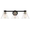 25 in. Willow Creek 3-Light Matte Black Industrial Bathroom Vanity Light with Clear Glass Shades by Designers Fountain -Designers Fountain Shop matte black designers fountain vanity lighting d204m 3b mb 64 1000