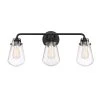 24 in. Elliott 3-Light Matte Black Industrial Bathroom Vanity Light with Clear Glass Shades by Designers Fountain -Designers Fountain Shop matte black designers fountain vanity lighting d216m 3b mb 64 1000