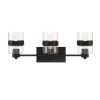 24.75 in. Midnight LA 3-Light Matte Black Modern Bathroom Vanity Light with Clear Glass Shades by Designers Fountain -Designers Fountain Shop matte black designers fountain vanity lighting d222m 3b mb 64 1000