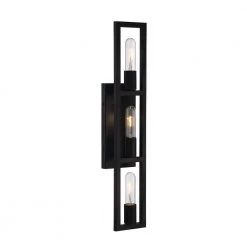 4.75 in. Urban Oasis 3-Light Matte Black Modern Wall Mount Sconce Light by Designers Fountain