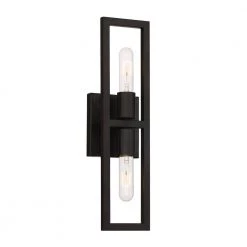 4.75 in. Urban Oasis 2-Light Matte Black Modern Wall Mount Sconce Light by Designers Fountain