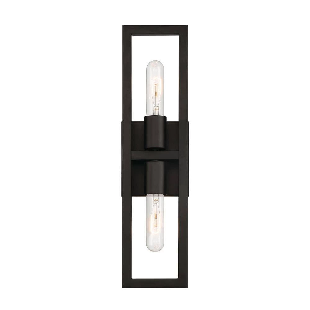 4.75 in. Urban Oasis 2-Light Matte Black Modern Wall Mount Sconce Light by Designers Fountain 4 4.75 in. Urban Oasis 2-Light Matte Black Modern Wall Mount Sconce Light by Designers Fountain - Image 2