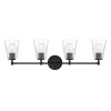 Ingo 33.5 in. 4-Light Matte Black Modern Bathroom Vanity Light with Clear Ribbed Glass Shade by Designers Fountain -Designers Fountain Shop matte black designers fountain vanity lighting d230m 4b mb 64 1000