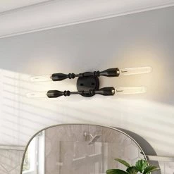 16.25 in. Louise 4-Light Matte Black Glam Bathroom Vanity Light by Designers Fountain -Designers Fountain Shop matte black designers fountain vanity lighting d231m 4b mb 40 1000