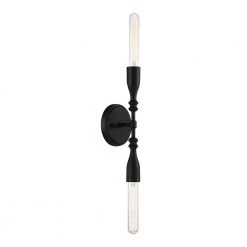 5 in. Louise 2-Light Matte Black Glam Wall Mount Sconce Light by Designers Fountain