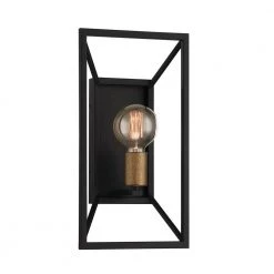 8 in. Within 1-Light Matte Black Modern Industrial Wall Mount Sconce Light by Designers Fountain