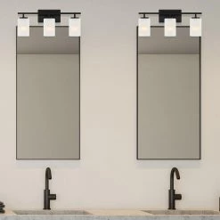 21 in. Carmine 3-Light Matte Black Modern Bathroom Vanity Light with Etched Glass Shades by Designers Fountain -Designers Fountain Shop matte black designers fountain vanity lighting d239m 3b mb 40 1000