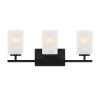 21 in. Carmine 3-Light Matte Black Modern Bathroom Vanity Light with Etched Glass Shades by Designers Fountain -Designers Fountain Shop matte black designers fountain vanity lighting d239m 3b mb 64 1000