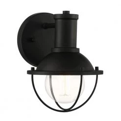 5.25 in. Dalton 1-Light Matte Black Industrial Wall Mount Sconce Light by Designers Fountain