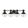 31 in. Dalton 4-Light Matte Black Industrial Bathroom Vanity Light by Designers Fountain -Designers Fountain Shop matte black designers fountain vanity lighting d243m 4b mb 64 1000